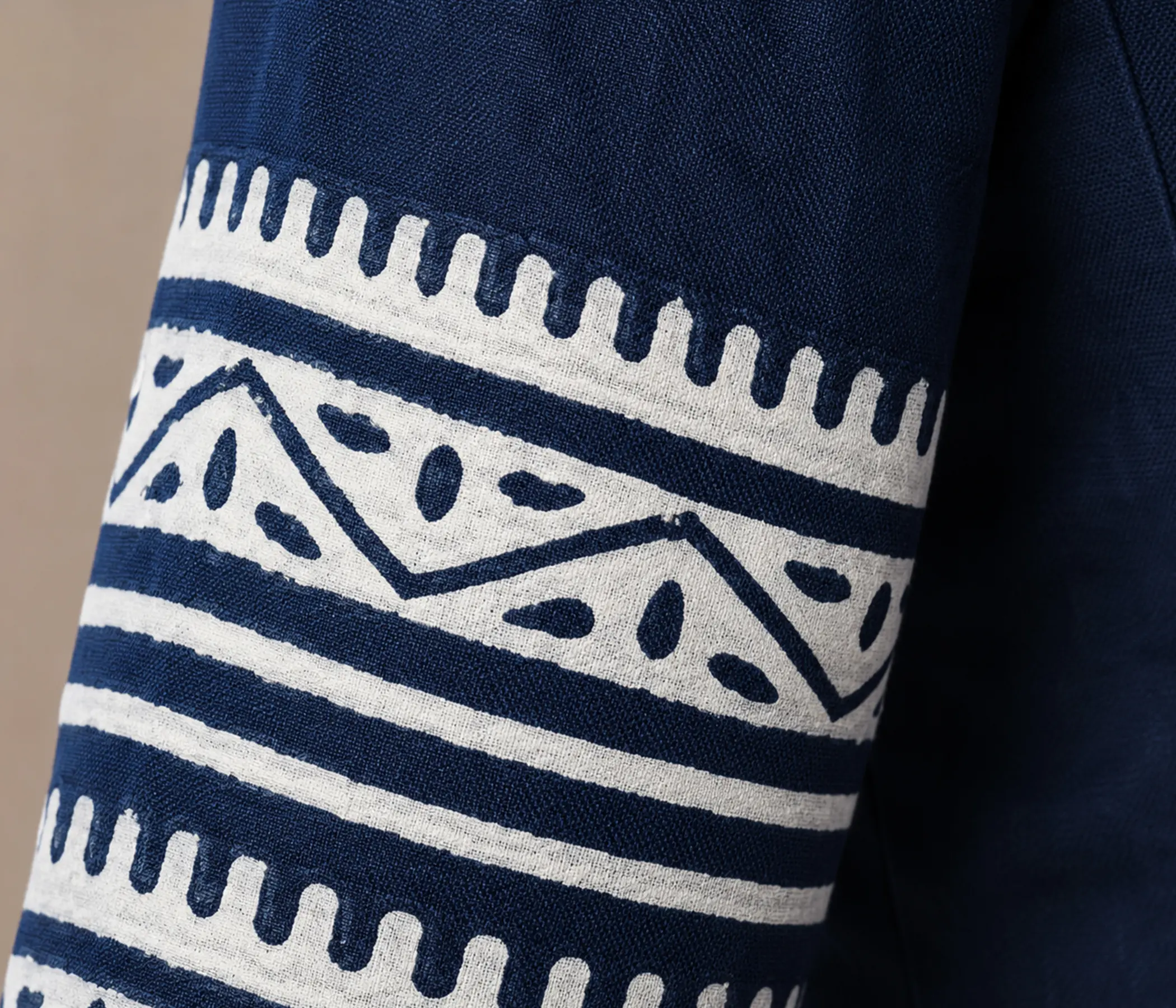 Indigo Cotton Sleeves Design Blouse